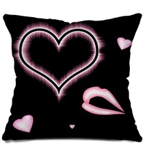 Heart With Lips Pillows 54325867