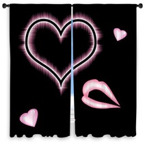 Heart With Lips Window Curtains 54325867