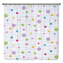 Hearts Flowers And Dots Pattern Bath Decor 59113222