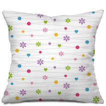 Hearts Flowers And Dots Pattern Pillows 59113222