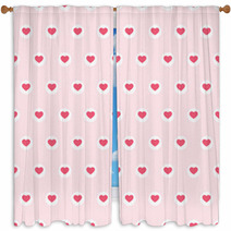 Hearts Seamless Background 8 Window Curtains 67001583