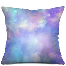 Heaven Is Beautiful Purple Pink And Blue Deep Space Background With Many Stars Planets And Cloud Formations Pillows 207241327