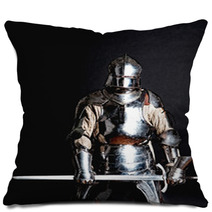 Heavy Armoured Man Holding His Sword Pillows 35584484