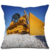 Heavy Bulldozer At Construction Site Pillows 65980213