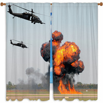 Helicopter Attack Window Curtains 31959771