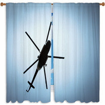 Helicopter In The Sky Window Curtains 55935161