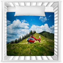 Helicopter Takeoff In The Mountains Nursery Decor 102541196