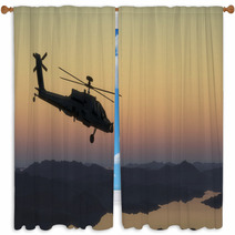 Helicopter War Window Curtains 137275579