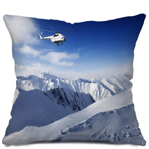 Heliski In Snowy Mountains Pillows 46121122