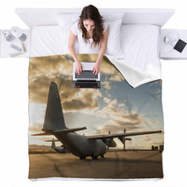 Hercules Aircraf On Land Blankets 105264919