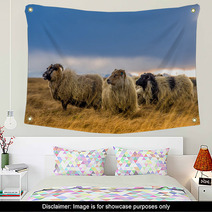 Herd Of Sheep In A Field Wall Art 73208814