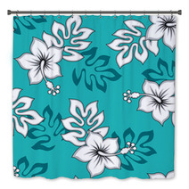 Hibiscus Flower Seamless Fabric Textile Bath Decor 44806186