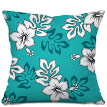 Hibiscus Flower Seamless Fabric Textile Pillows 44806186