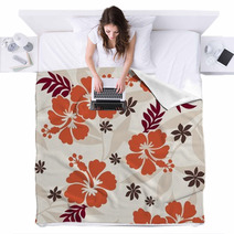 Hibiscus Pattern Blankets 35564998