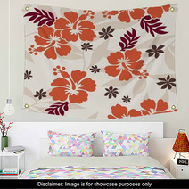 Hibiscus Pattern Wall Art 35564998