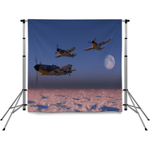High Altitude WWII Fighter Planes. Backdrops 25431137