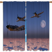 High Altitude WWII Fighter Planes. Window Curtains 25431137