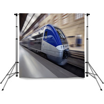 High-speed Train In Motion Backdrops 26839141