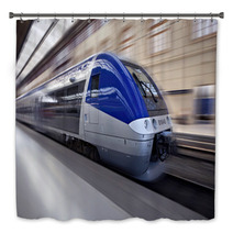 High-speed Train In Motion Bath Decor 26839141