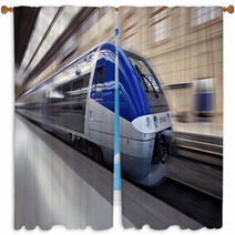 High-speed Train In Motion Window Curtains 26839141