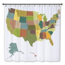 Highly Detailed Political USA Map.Layers Used. Bath Decor 55136866