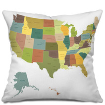 Highly Detailed Political USA Map.Layers Used. Pillows 55136866