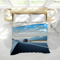 Highway And Red Truck Bedding 58516528