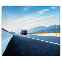 Highway And Red Truck Rugs 58516528