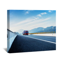 Highway And Red Truck Wall Art 58516528