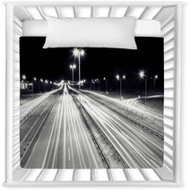 Highway Traffic At Night. Cars Lights In Motion. Transport Nursery Decor 66389513