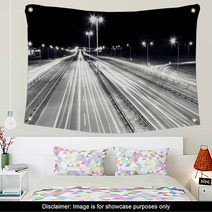 Highway Traffic At Night. Cars Lights In Motion. Transport Wall Art 66389513
