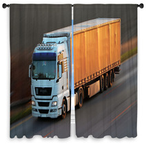 Highway With Cars And Truck Window Curtains 62632336