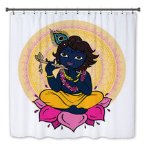 Hindu God Krishna Bath Decor 67408890