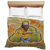 Hippie With Guitar In Nirvana Bedding 20009435
