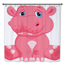 Hippo Cartoon Bath Decor 65923531