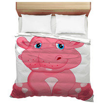 Hippo Cartoon Bedding 65923531