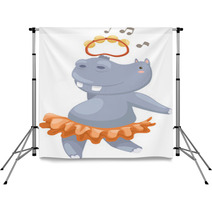 Hippo Vector Illustration On A White Background Backdrops 42321585