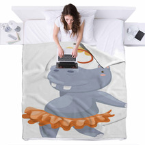 Hippo Vector Illustration On A White Background Blankets 42321585