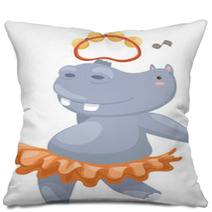 Hippo Vector Illustration On A White Background Pillows 42321585