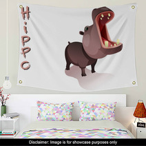 Hippo Vector Wall Art 50055561