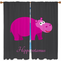 Hippopotamus Window Curtains 66701842