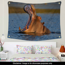 Hippopotamus Yawning Wall Art 48681824