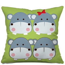 Hippos Design Pillows 55649220