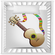Hippy Cool Guitar Musical Instrument-Chitarra Strumento Musicale Nursery Decor 50383344