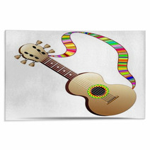 Hippy Cool Guitar Musical Instrument-Chitarra Strumento Musicale Rugs 50383344