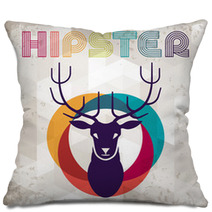 Hipster Background In Retro Style. Pillows 54198075