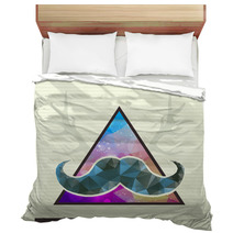 Hipster Background With A Mustache Bedding 69534213