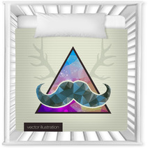 Hipster Background With A Mustache Nursery Decor 69534213