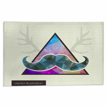 Hipster Background With A Mustache Rugs 69534213