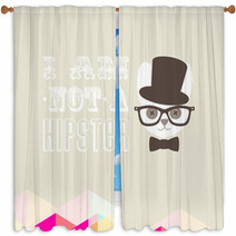 Hipster Bunny Window Curtains 53691697
